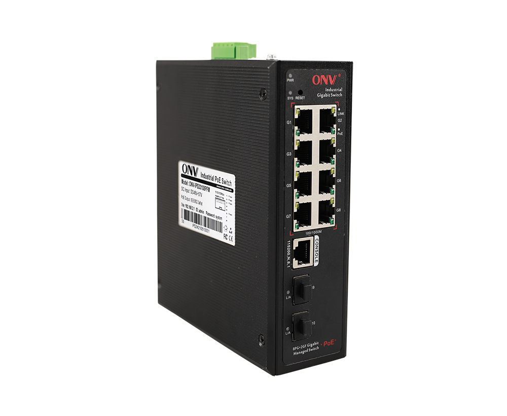 Gigabit 10-port L2+ managed industrial PoE switch