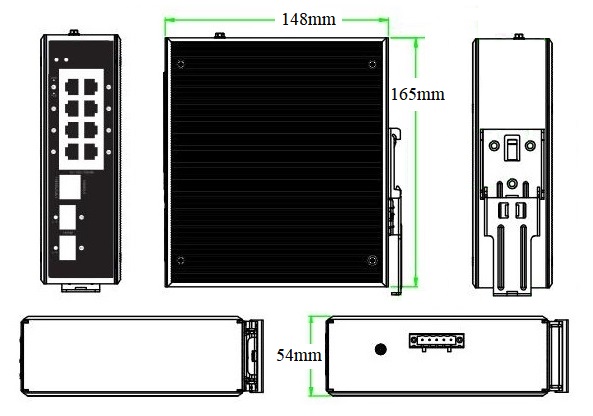 10-port Gigabit industrial PoE switch, industrial PoE switch，PoE switch