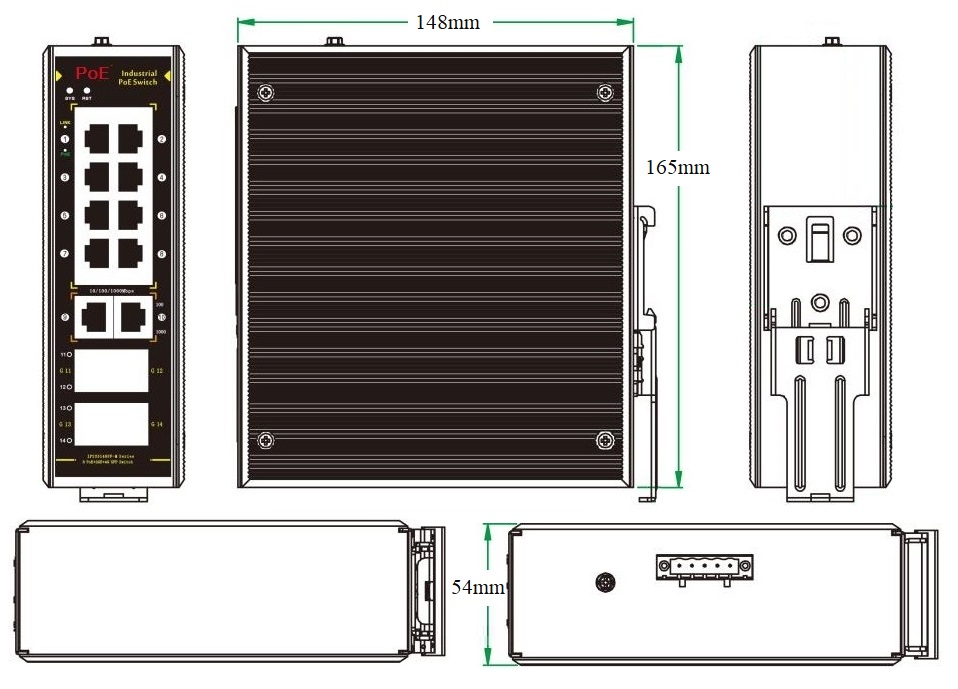 14 port Gigabit managed industrial PoE switch, industrial PoE switch, PoE switch