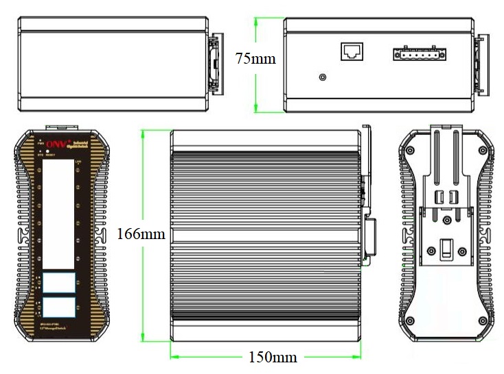 16 port Gigabit managed industrial PoE switch, PoE switch, industrial PoE switch