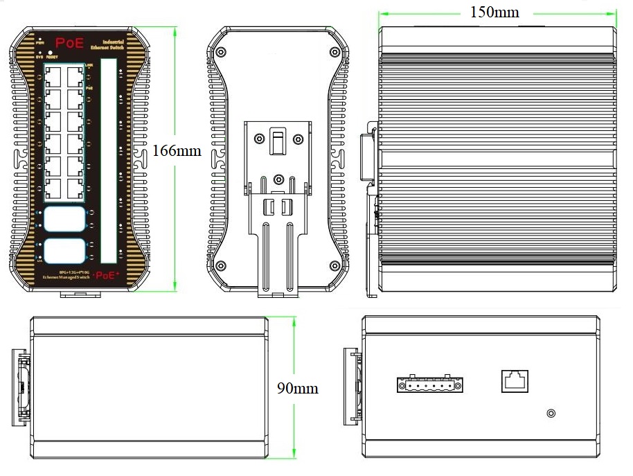 24-port managed industrial PoE switch, industrial PoE switch, PoE switch