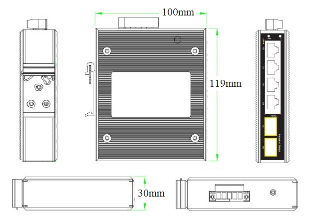 6 port Gigabit managed industrial PoE switch, industrial PoE switch, PoE switch