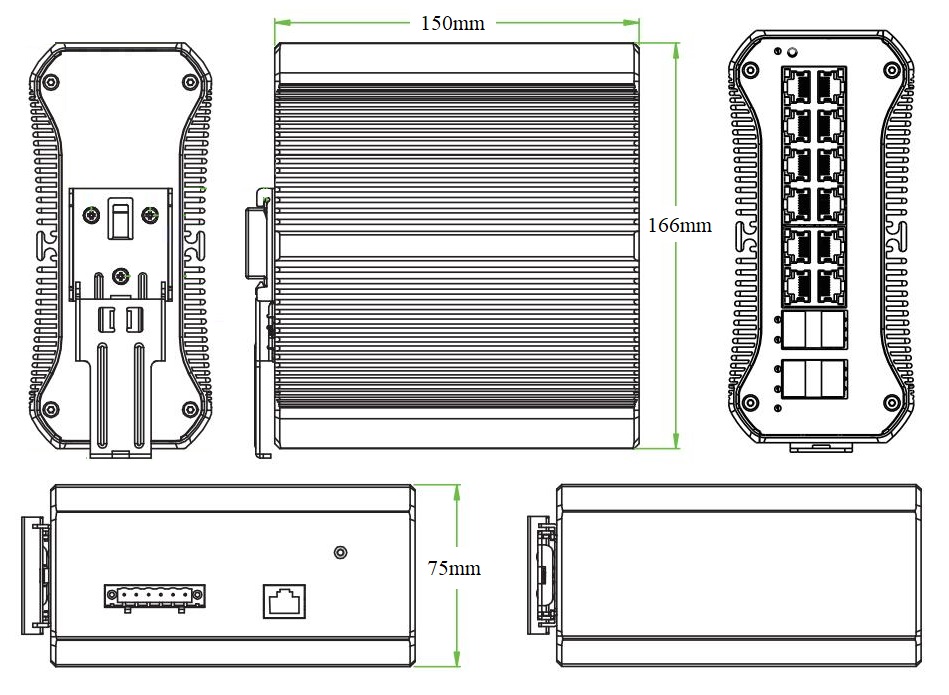 16 port managed industrial Ethernet switch, industrial Ethernet switch