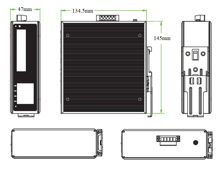 8-port Gigabit managed industrial PoE switch, industrial PoE switch
