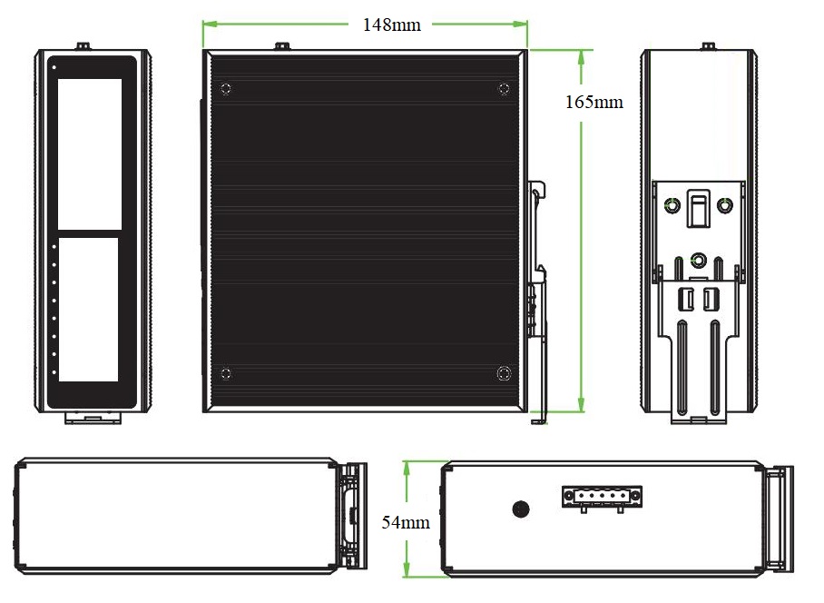 16-port Gigabit managed industrial PoE switch, industrial PoE switch