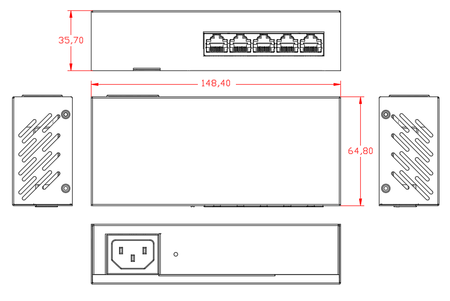 5-port Gigabit smart PoE switch, Gigabit PoE switch, PoE switch