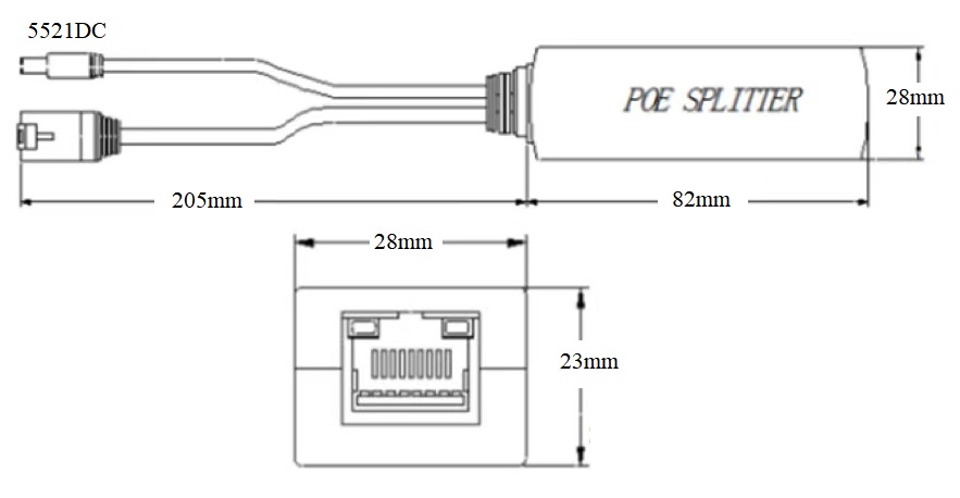 10/100M PoE splitter cable, PoE splitter cable, PoE splitter