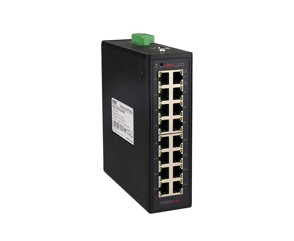 Gigabit 16-port L2+ managed industrial PoE switch