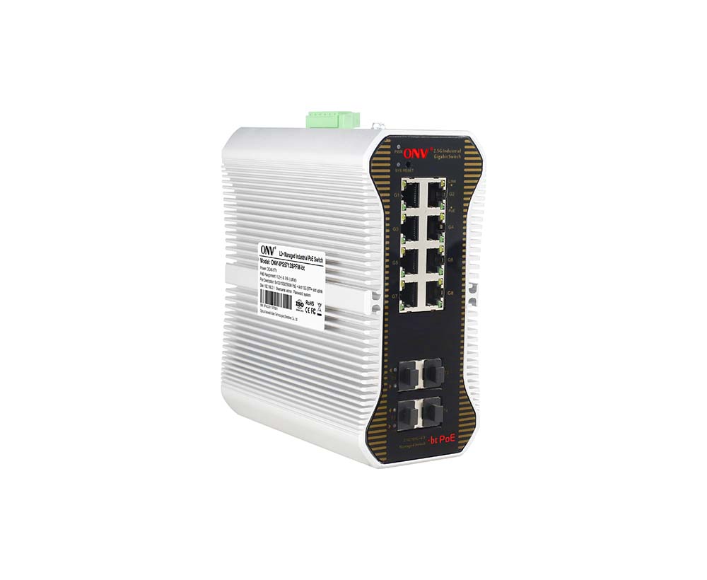 2.5G 12-port L3 managed industrial BT PoE switch