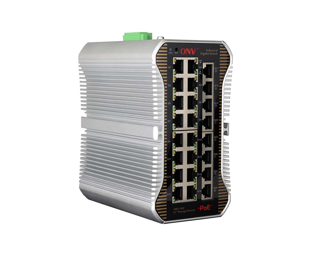 Gigabit 24-port L2+ managed industrial PoE switch