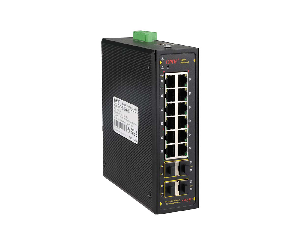 Gigabit 16-port L2+ managed industrial PoE switch
