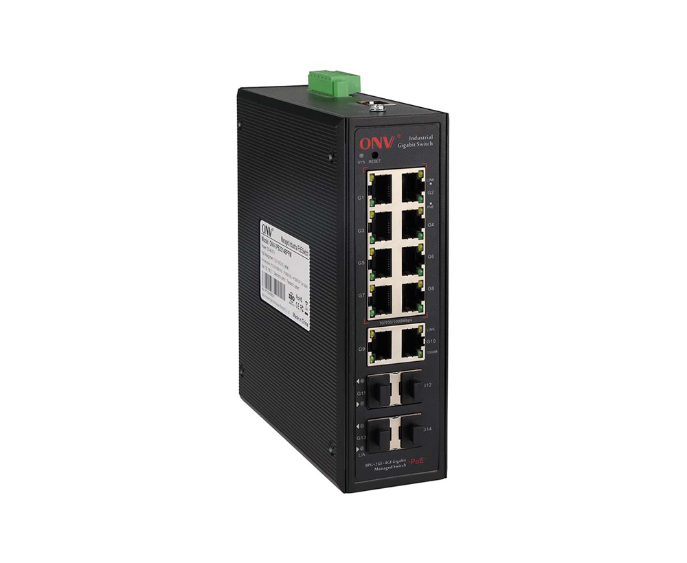 Gigabit 14-port L2+ managed industrial PoE switch