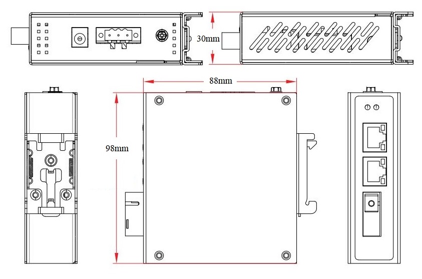 3 port Gigabit industrial PoE switch, industrial PoE switch, PoE switch